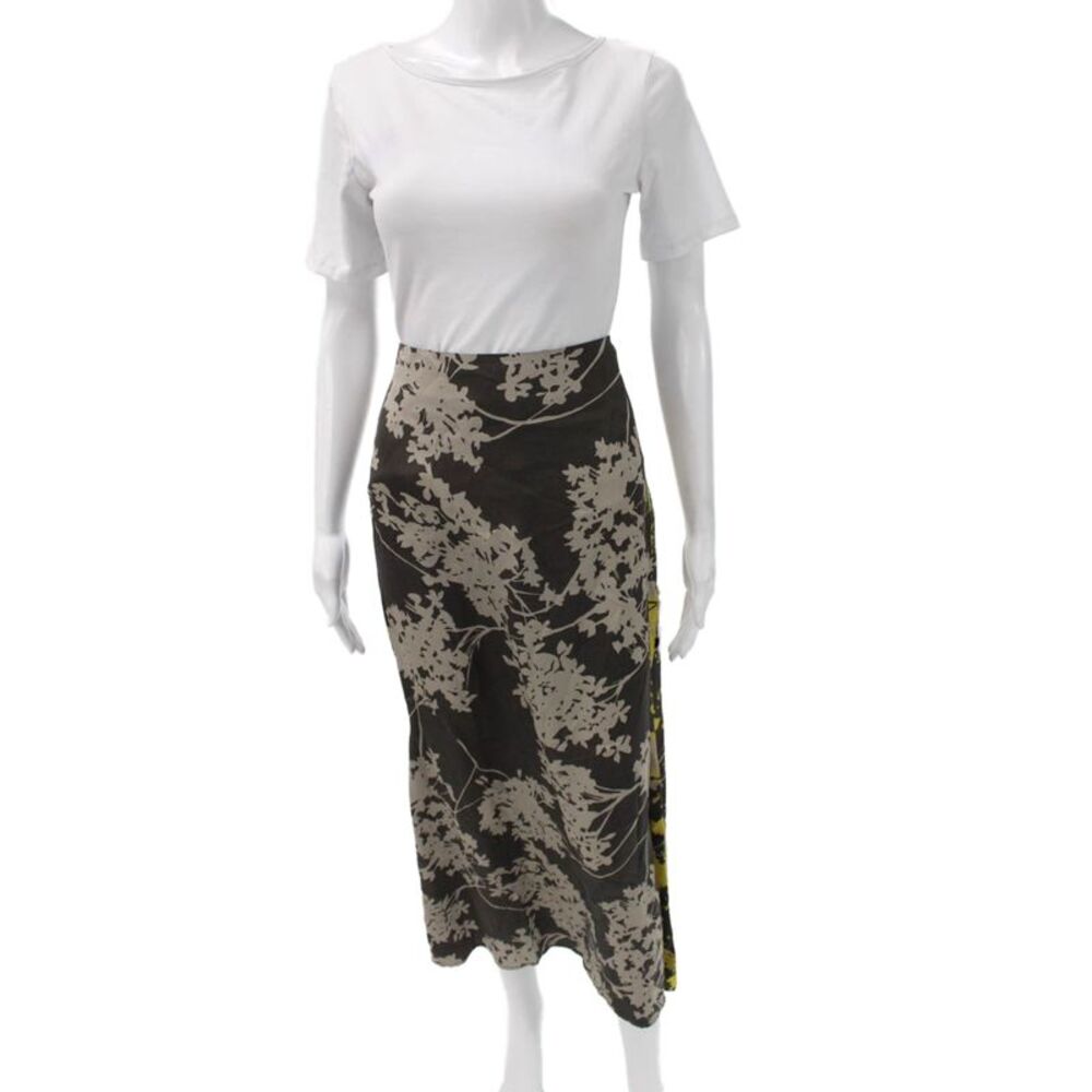 Theo Women Multicolor Floral Viscose Maxi Skirt Zip Fall Size M